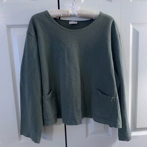 Women's Green Long Sleeve Tunic Top